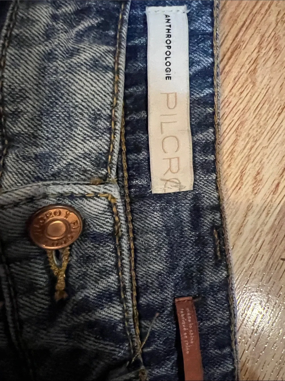 Anthropologie Mid-Blue Distressed Frayed-Hem Denim Shorts - Picture 6 of 8